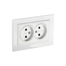 Изображение товара Розетка двухместная без заземления Brite белая IP20 IEK