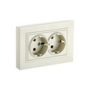 Изображение товара Розетка двухместная с заземлением Brite бежевая IP20 IEK