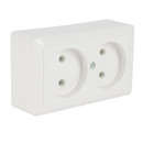 Розетка двухместная накладная без заземления Хит белая IP20 Systeme Electric_1