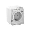 Розетка одноместная накладная с заземлением со шторками и крышкой AtlasDesign белая IP54 Systeme Electric_1