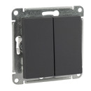 Механизм переключателя проходного двухклавишный AtlasDesign базальт IP20 Systeme Electric