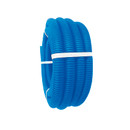 Изображение товара Трубка цветная гофрированная D32 (на 20-ю трубу) синяя, бухта 10 м