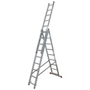 Лестница трехсекционная 9 ступеней алюминиевая Krause Corda_1
