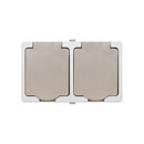 Розетка двухместная накладная с заземлением с крышкой Вуокса серая IP54 TDM_1