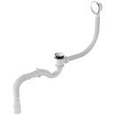 Сифон для ванны  Aquant 1 1/2"х40 клик-клак перелив автомат хром гибкая труба 40х40/50