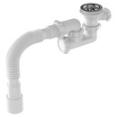 Сифон для душевого поддона Aquant 1 1/2"х40 регулируемый с гибкой трубой 40х40/50