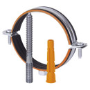 Изображение товара Хомут трубный 1" 32-35 с дюбелем, шпилькой-шурупом и гайкой М8