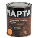 Декоративно-защитное средство для дерева с маслом и воском Марта орегон полуглянцевое 0,75л