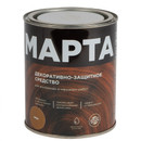 Декоративно-защитное средство для дерева с маслом и воском Марта орех полуглянцевое 0,75л