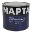 Изображение товара Эмаль ПФ-115 Марта черная матовая 1,9кг