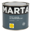 Грунт-эмаль по ржавчине 3в1 Марта желтая глянцевая 2кг_1
