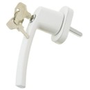 Изображение товара Ручка оконная с замком металлическая, штифт 35 мм, белая, 1 шт