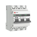 Изображение товара Выключатель автоматический трехполюсный D 20А 4,5кА PROxima EKF