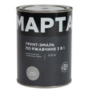 Грунт-эмаль по ржавчине 3в1 Марта серая матовая 0,9кг_1