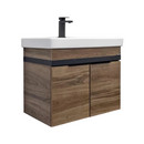 Тумба подвесная Comforty Соло 70 дуб тёмно коричневый с раковиной Адриана 70_1