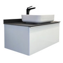 Тумба подвесная Comforty Милан 90 с раковиной T Y9378 белая с графитовой столешницей_1