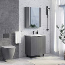 Зеркало шкаф Comforty Лима 70 антрацит