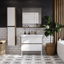 Зеркало шкаф Акватон Сканди 90 дуб рустикальный/белый глянцевый_1