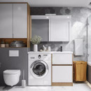 Зеркало шкаф Акватон Лондри 120 белый глянцевый