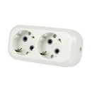 Колодка 2 гнезда с заземлением 16А 250 В IP20 белая TDM_1