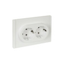 Розетка двухместная с заземлением Forte&Piano белая IP20 IEK_1