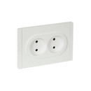 Розетка двухместная без заземления со шторками Forte&Piano белая IP20 IEK_1