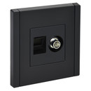 Розетка ТВ+RJ45 6Е Forte&Piano черная IP20 IEK_1