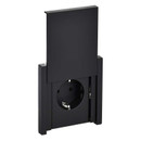 Розетка одноместная с заземлением со шторками и крышкой Forte&Piano черная IP44 IEK