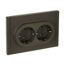 Розетка двухместная с заземлением Forte&Piano серая IP20 IEK_1