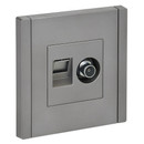 Розетка ТВ+RJ45 5E Forte&Piano сталь IP20 IEK_1