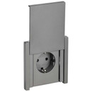 Розетка одноместная с заземлением со шторками и крышкой Forte&Piano сталь IP44 IEK_1