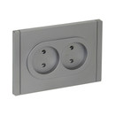 Розетка двухместная без заземления Forte&Piano сталь IP20 IEK_1