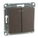 Механизм выключателя двухклавишный с подсветкой AtlasDesign мокко IP20 Systeme Electric