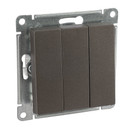 Механизм выключателя трехклавишный AtlasDesign мокко IP20 Systeme Electric_1