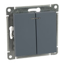 Механизм выключателя двухклавишный с подсветкой AtlasDesign грифель IP20 Systeme Electric