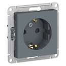 Механизм розетки с заземлением со шторками AtlasDesign грифель IP20 Systeme Electric
