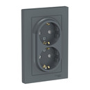 Изображение товара Розетка двухместная с заземлением со шторками AtlasDesign грифель IP20 Systeme Electric