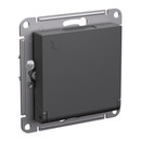 Механизм розетки с заземлением со шторками и крышкой AtlasDesign базальт IP20 Systeme Electric