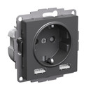 Изображение товара Механизм розетки с USB-2шт AtlasDesign базальт IP20 Systeme Electric