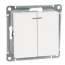 Механизм выключателя двухклавишный с подсветкой AtlasDesign лотос IP20 Systeme Electric