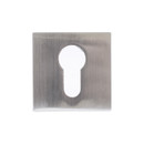 Накладка декоративная квадратная под цилиндровый механизм никель матовый Аллюр