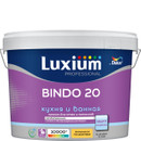 Краска интерьерная для влажных помещений Bindo 20 полуматовая 9л Luxium_1