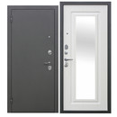 Дверь входная металлическая с зеркалом Ferroni Царская антик серебро\белый ясень 860мм левая_1