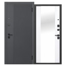 Дверь входная металлическая с зеркалом Ferroni Флорида эмалит черный кварц\эмалит белый 860мм правая_1