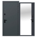 Изображение товара Дверь входная металлическая с зеркалом Ferroni Концепт муар\сатин графит 960мм правая