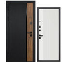 Изображение товара Дверь входная металлическая Ferroni Кантри сатин графит\эмалит белый 960мм левая