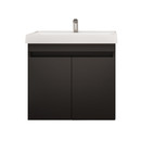 Тумба подвесная Garda Izeo 60см с раковиной Дакота 60см черный шагрень