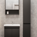 Шкаф пенал подвесной Garda Izeo 30см черный шагрень