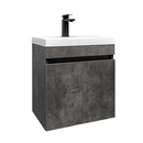 Изображение товара Тумба подвесная Garda Izeo 50см с раковиной Altais 50см камень темный