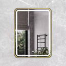 Зеркало Comforty Ситара-60 с LED подсветкой и сенсором золотое матовое